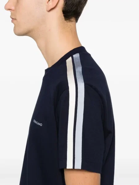 Tricou Ferragamo cu dungi albastru