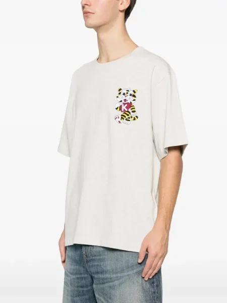 Tricou Kenzo cu broderie gri