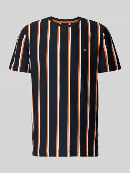 T-shirt w kroju regular fit z haftowanym logo Christian Berg Men granatowa