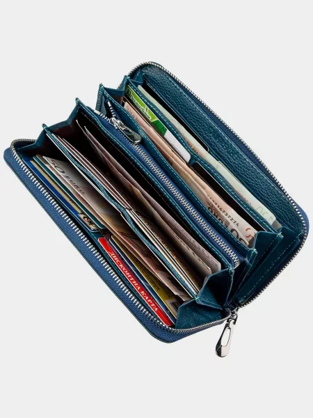 Кожаный клатч St Leather Accessories голубой