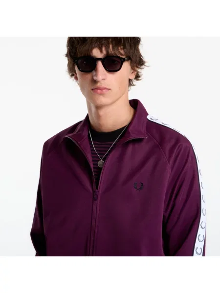 Sweatshirt FRED PERRY Contrast Tape Track Jacket Plum M