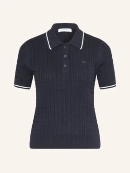 Lacoste Dzianinowa Koszulka Polo blau białe
