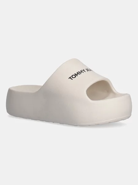 Чехли Tommy Jeans TJW FLATFORM POOL SLIDE ESS с платформа бежово