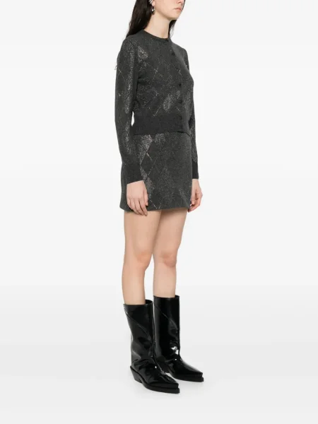 Fustă Alexander Wang cu model argyle gri