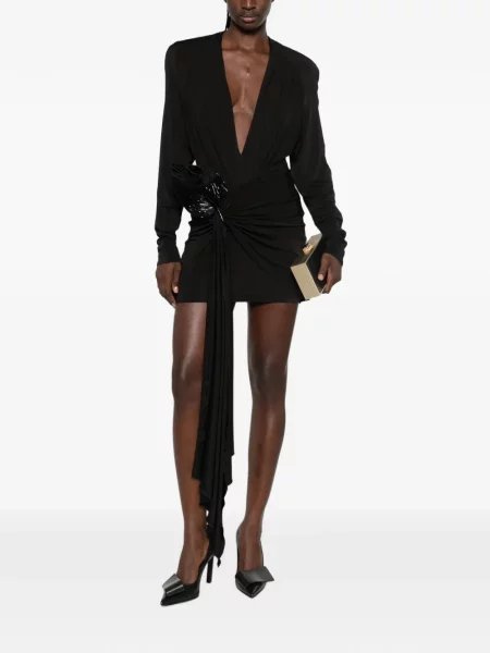 Rochie mini David Koma drapată negru
