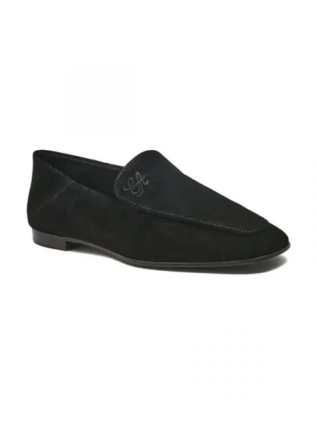 Emporio Armani Bőr mokaszin fekete