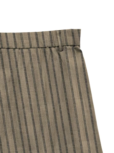 VERO MODA Plisované nohavice VMROSIE brokátová / čierna hnedá