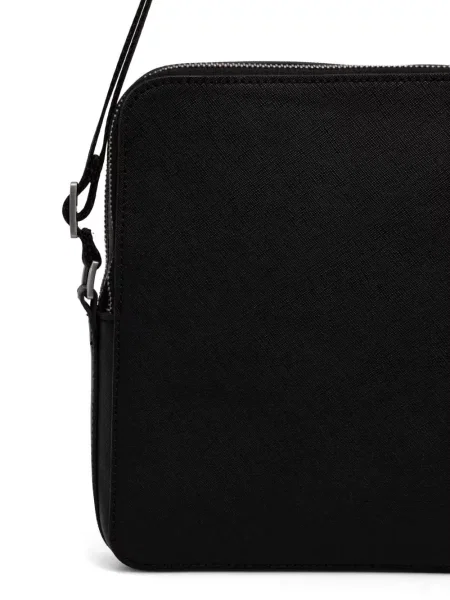 Crossbody torba Guess s autogramom crna