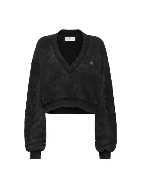 Bluza Philipp Plein z dekoltem w serek czarna