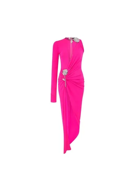 Maksi sukienka maxi David Koma tiulowa różowa