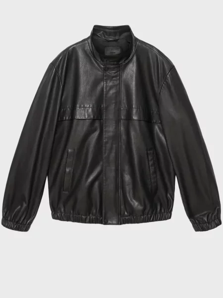 Шкіряна куртка Allsaints чорна
