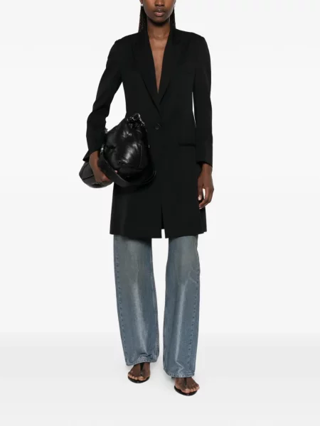 Palton Yohji Yamamoto asimetric negru