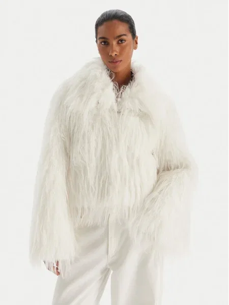 Palton de blană Pinko alb