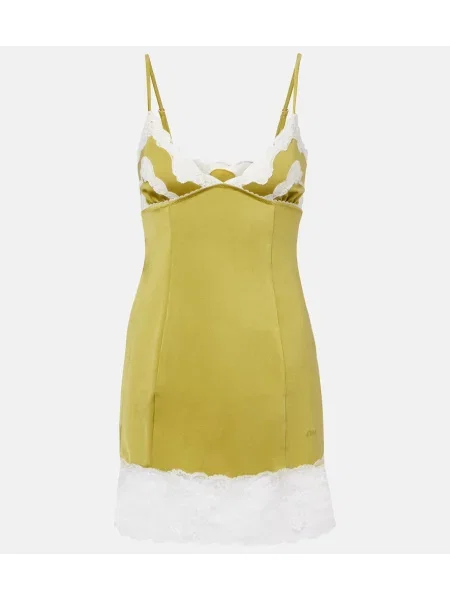 Rochie Chloé din dantelă galben
