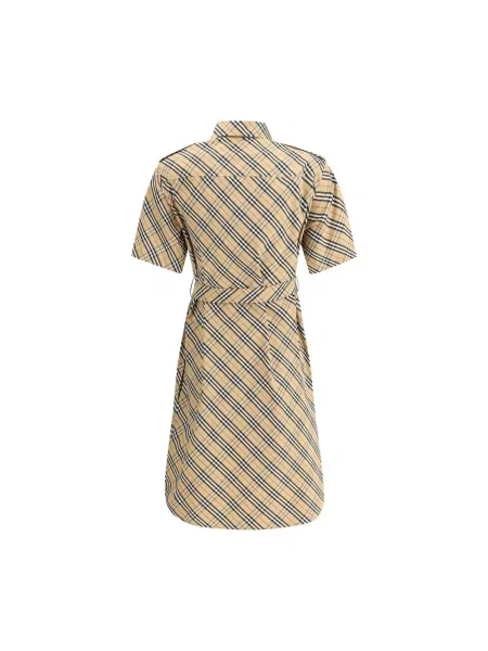 Mała mały sukienka koszulowa Burberry w kratkę beżowa