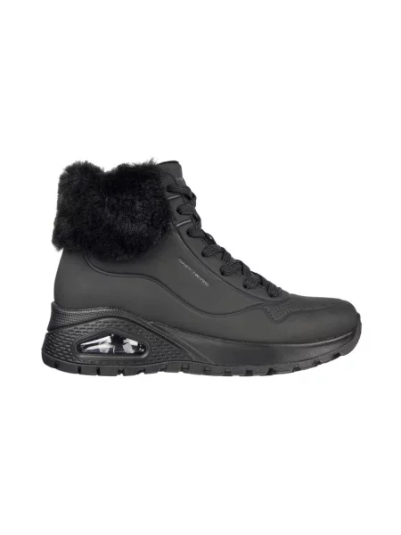 Botki Skechers skórzane czarne