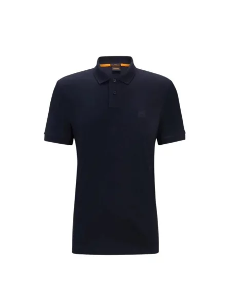 Koszulka polo o kroju slim fit z krótką listwą guzikową Hugo Boss niebieska