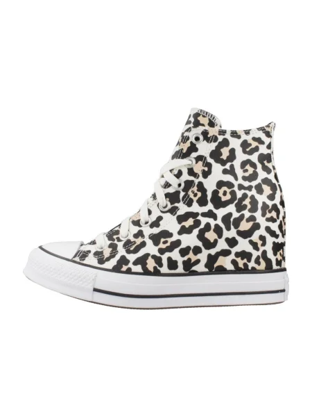 Pantofi Converse cu model leopard alb