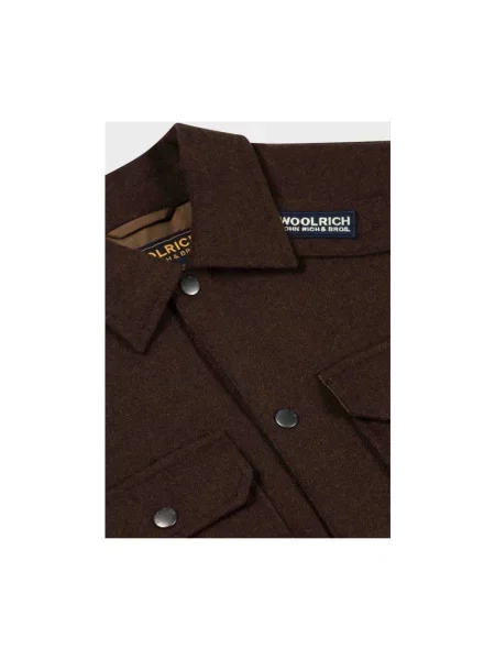 Kurtka koszulowa Woolrich wełniana brązowa