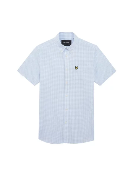 Krótka koszula z krótkim rękawem Lyle & Scott z krótkim rękawem niebieska