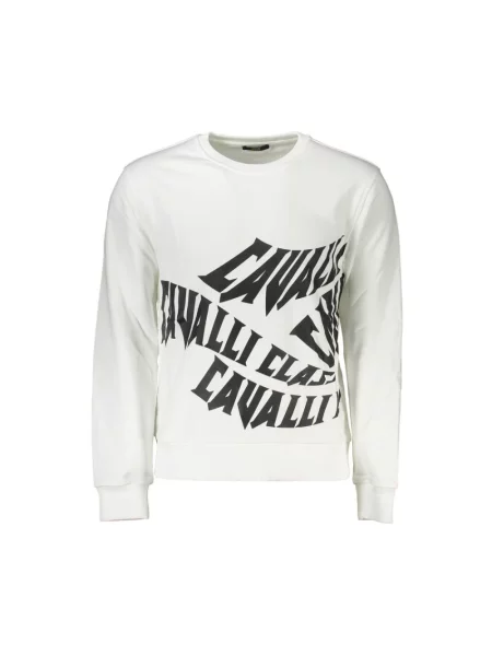 Bluza Cavalli Class z logo elegancka biała