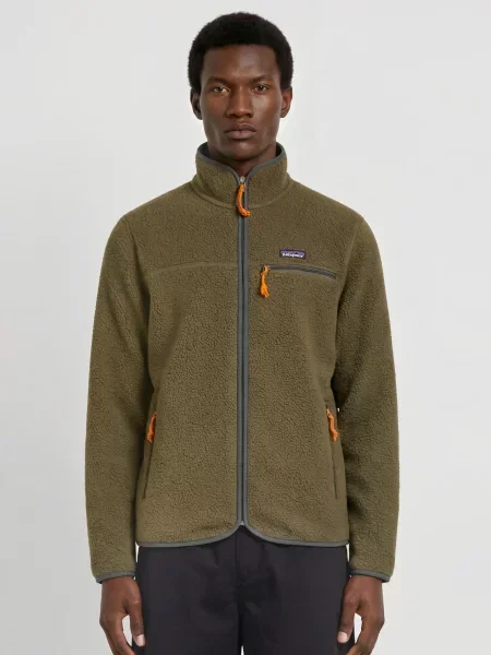 Patagonia Fleecová Mikina Retro Pile tmavě zelená / tmavě šedá