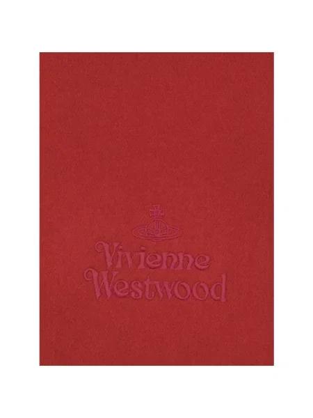 Szal Vivienne Westwood z frędzli wełniana czerwona