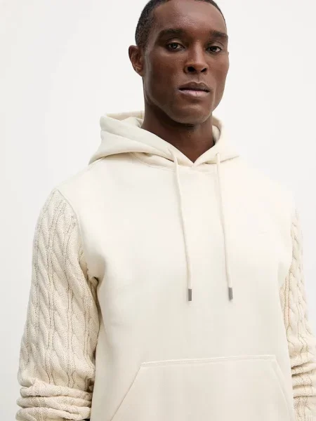 Кофта Guess з капюшоном однотонна бежевий