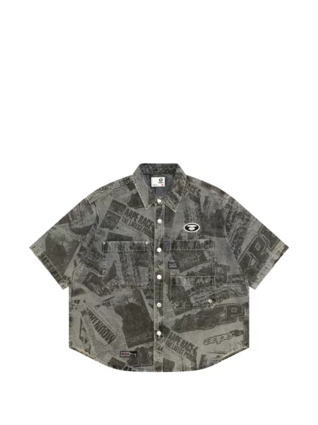 Cămașă Aape By A Bathing Ape cu imagine negru