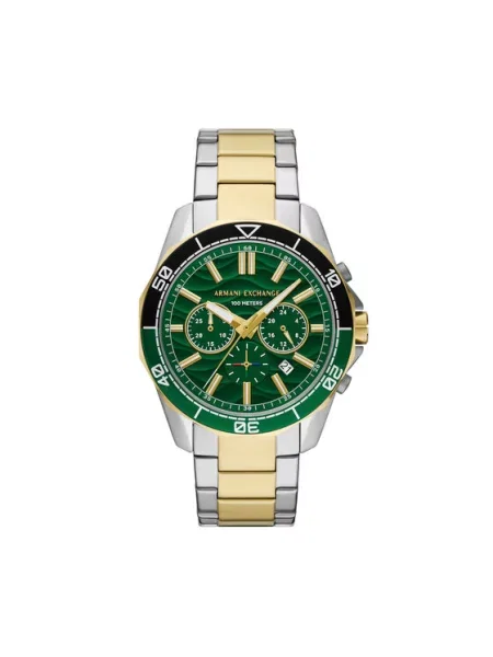 ARMANI EXCHANGE Analogové hodinky / smaragdová / stříbrná zlatá