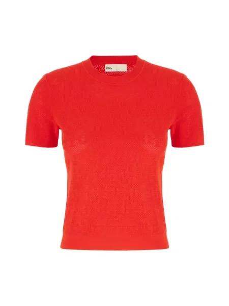 Koszulka Tory Burch klasyczna czerwona