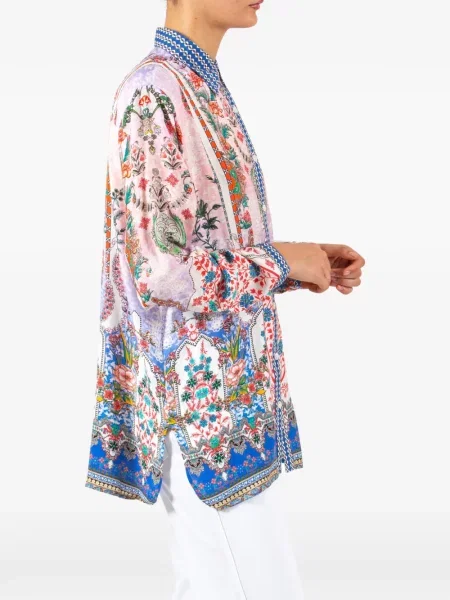 Lung cămașă Saraco cu model floral cu imagine violet