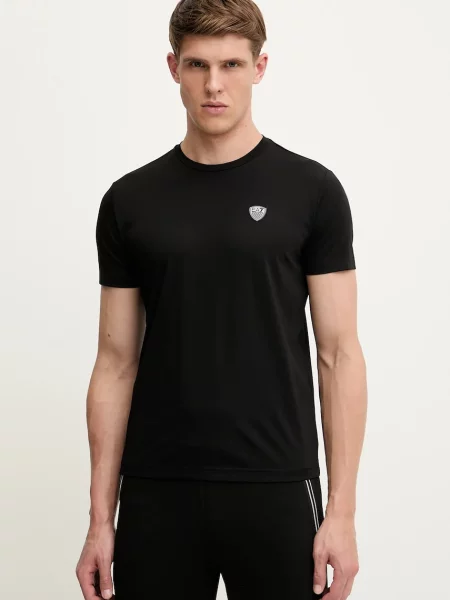 Emporio Armani Koszulki Mężczyzna T-shirt z nadrukiem logo czarny