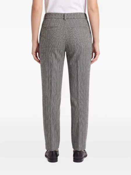 Pantaloni Brunello Cucinelli cu model herringbone negru