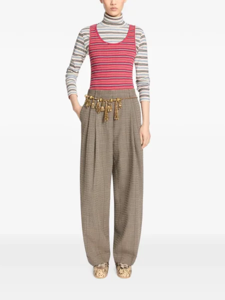 Pantaloni Dries Van Noten de lână maro