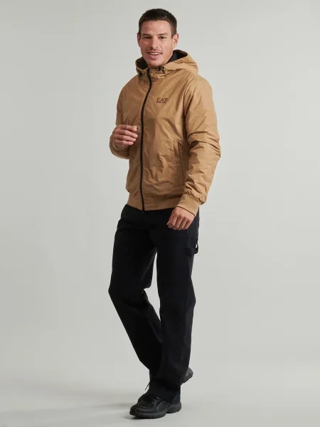Sako Emporio Armani Ea7 s kapucňou béžová