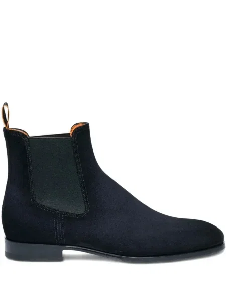 Botine chelsea Santoni din piele de căprioară albastru