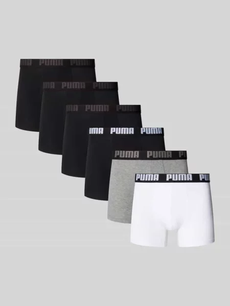 Obcisłe bokserki z mieszanki bawełny w zestawie 6 par model Everyday' Puma białe