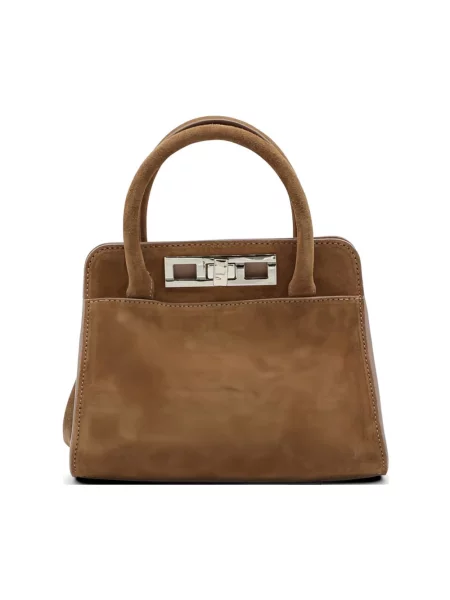 Torebka Fabiana Filippi skórzana brązowa