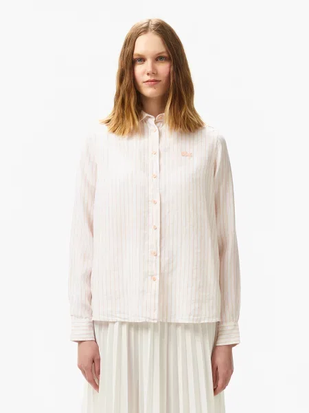 Лляна Сорочка Lacoste рожевий