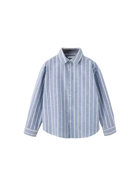 MANGO KIDS Cămașă BRISTOL albastru deschis alb