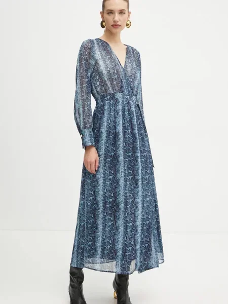 Рокля Morgan RILOU.F дълга разкроена RILOU.F синьо