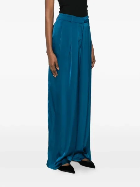 Pantaloni Michael Kors plisate albastru