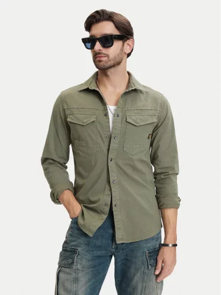 Koszula slim fit G-star zielona