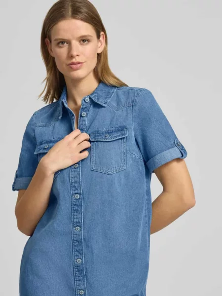 Dopasowana sukienka jeansowa z mieszanki bawełny i model LISA' Only niebieska