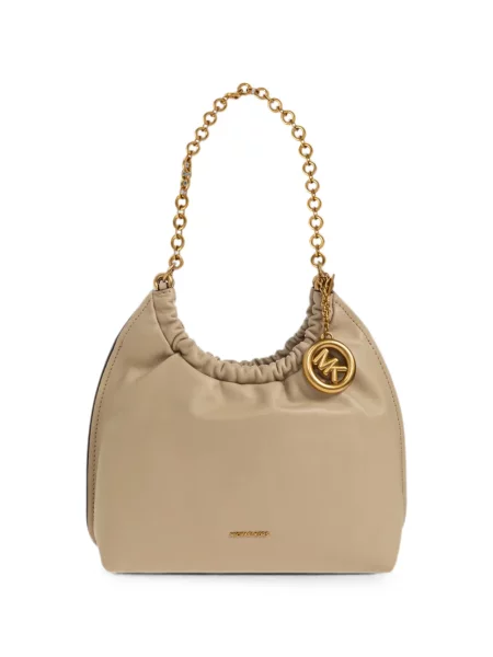 Geantă Michael Michael Kors din piele cu volane roz