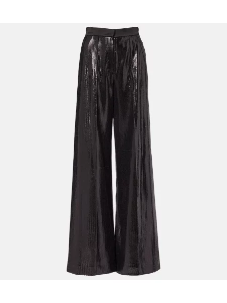 Pantaloni Elie Saab din satin negru