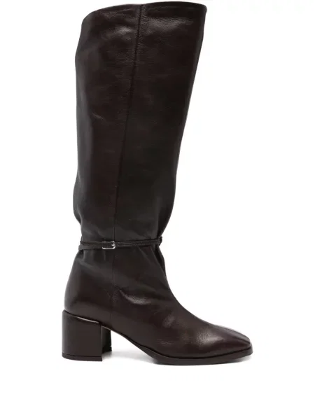 Botine Lorena Paggi din piele cu cataramă maro