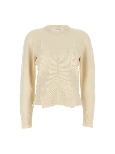 Sweter Alexander Mcqueen wełniany beżowy