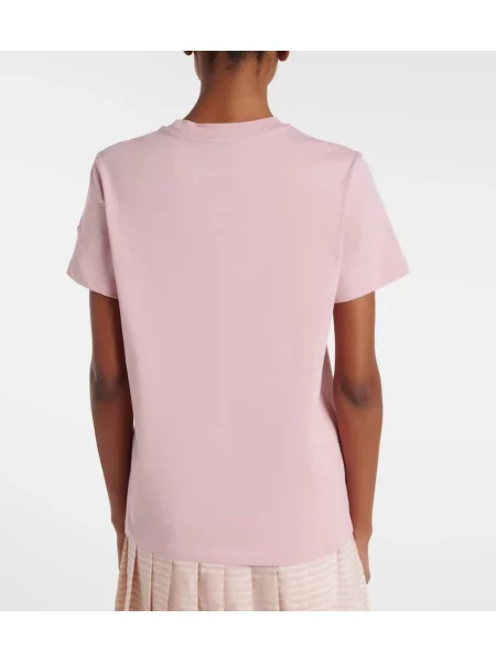 Tricou Moncler din jerseu roz